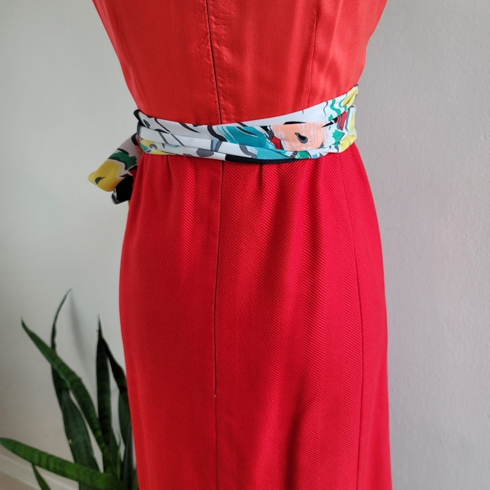 VTG 60s Mod Tangerine Disco Ball Dress - Picture 7 of 16